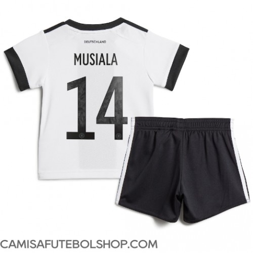 Camisa de time de futebol Alemanha Jamal Musiala #14 Replicas 1º Equipamento Infantil Mundo 2022 Manga Curta (+ Calças curtas)